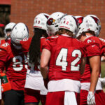 Members of the Arizona Cardinals prepare for minicamp on Tuesday, June 13, 2023, in Tempe. (Tyler Drake/Arizona Sports